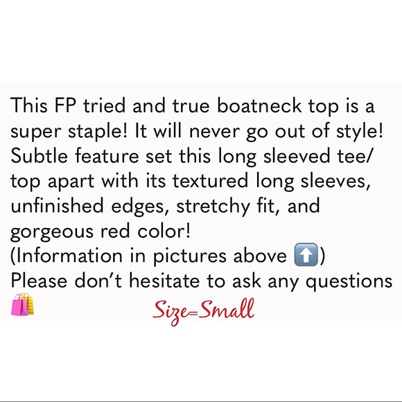 We The Free Boatneck Lightweight Red Top - Picture 8 of 12